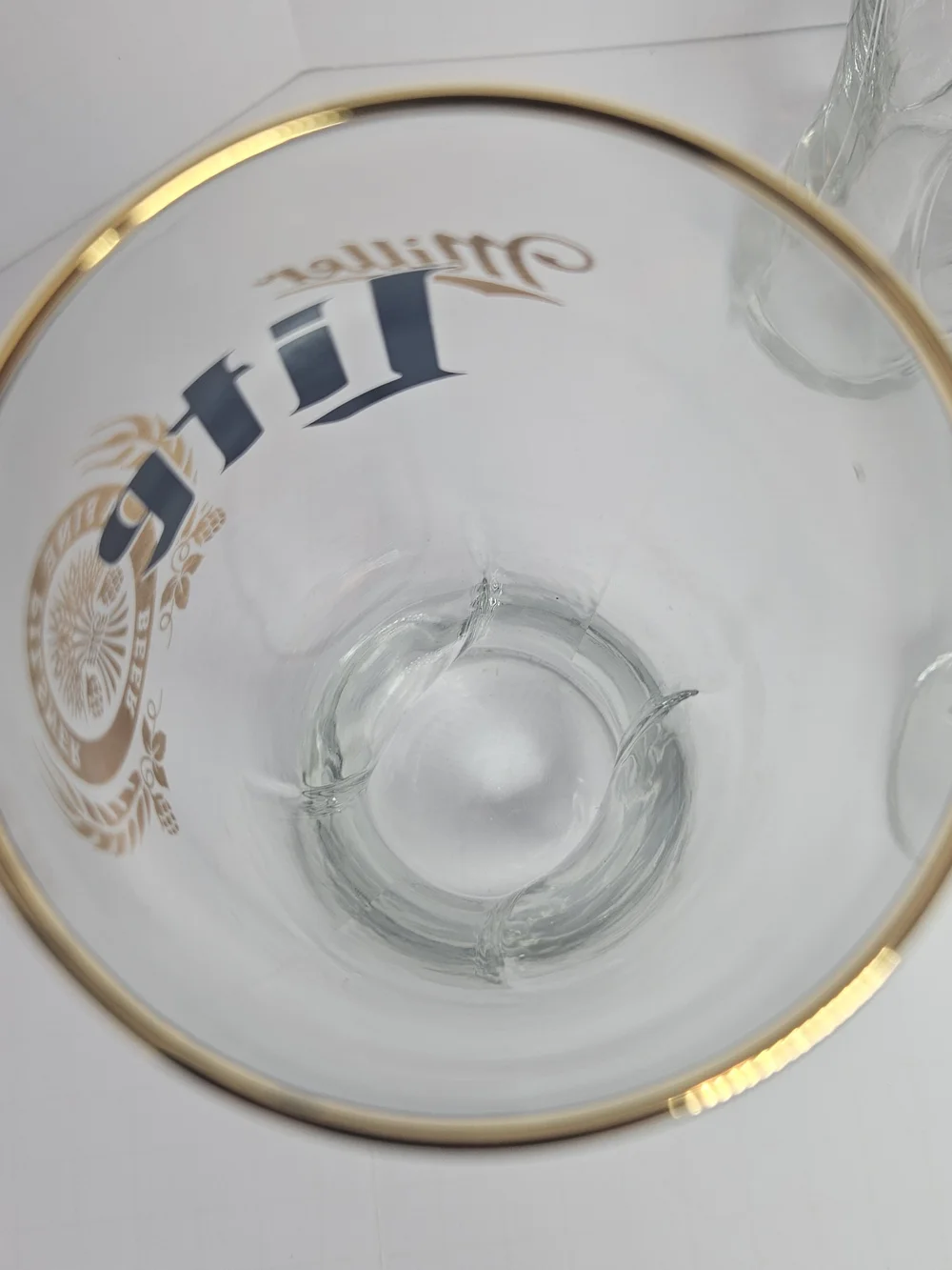 Miller Lite 22oz Gold Rimmed Gold Decal Pilsner Glass, 7.25” Lot Of 5